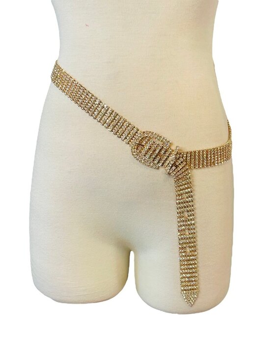 REVOLVE petit moments Showgirl Belt in Gold One Size Fits All Crystals main image 14